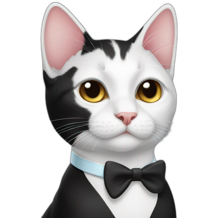 black and white tuxedo cat emoji