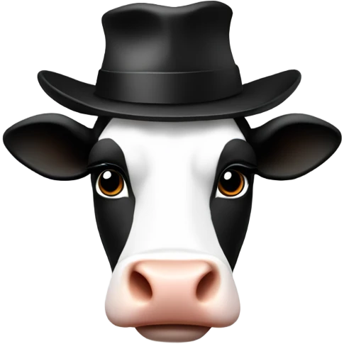 Cow white and black with a black university hat   emoji