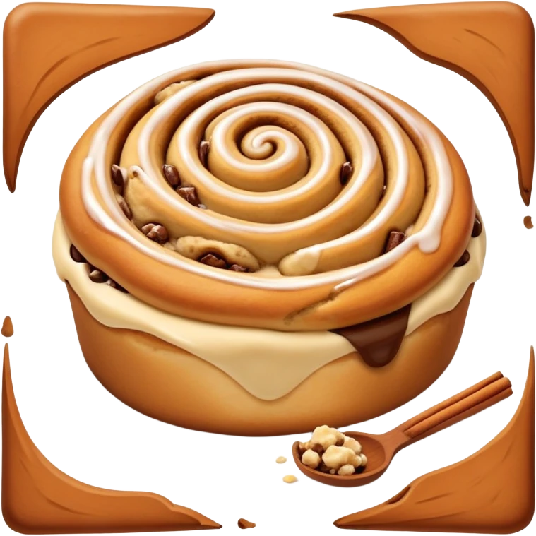 Cookie dough topped cinnamon roll emoji