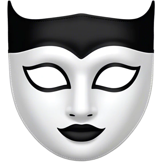 half black half white textile mask emoji