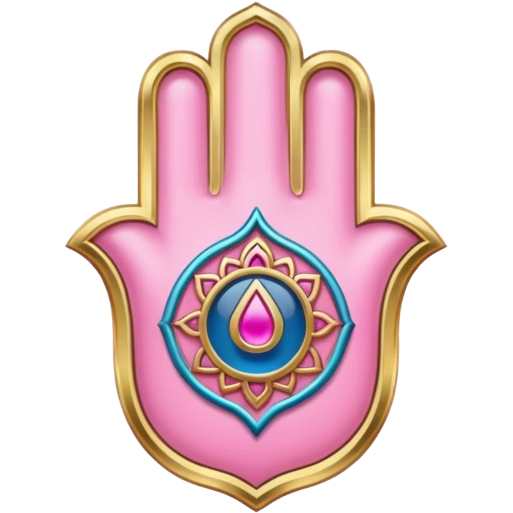 Pink thin hamsa, only pink color, not gold or anything emoji