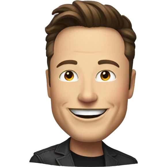 Elon musk is smiling while talking to me emoji