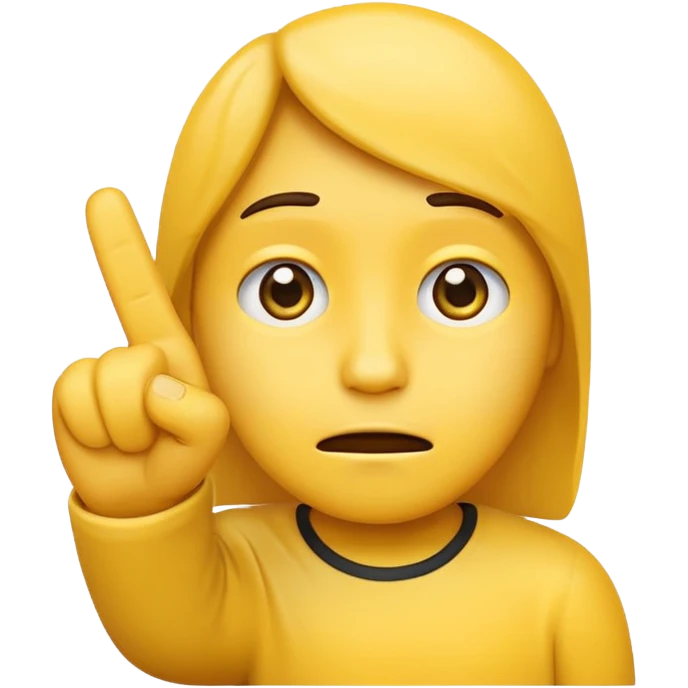 Create a emoji face sad with showing one hand little finger.
The other finger should be down and only one smallest finger should be stand up.

 emoji