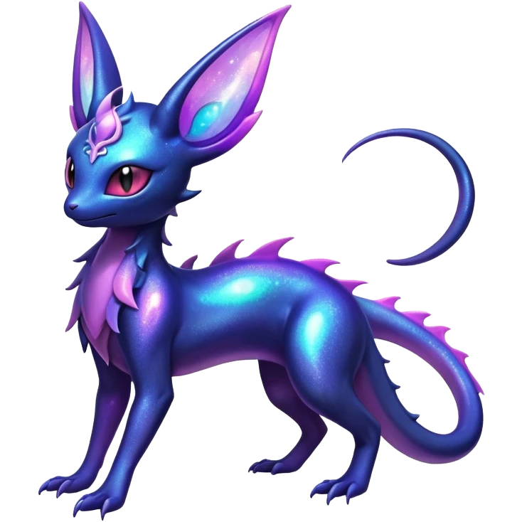 Shiny Ethereal Celestial Nebulae Salandit-Noibat-Espeon-Hybrid (Full body) emoji