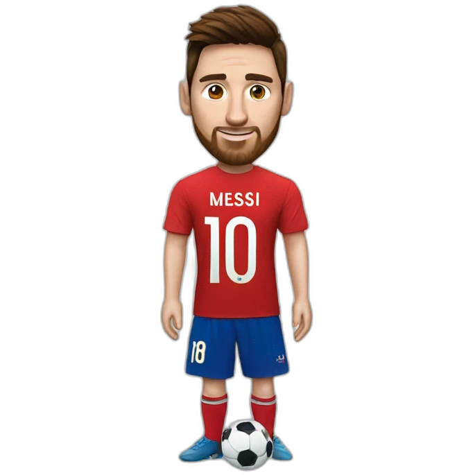 Messi with chile soccer shirt emoji