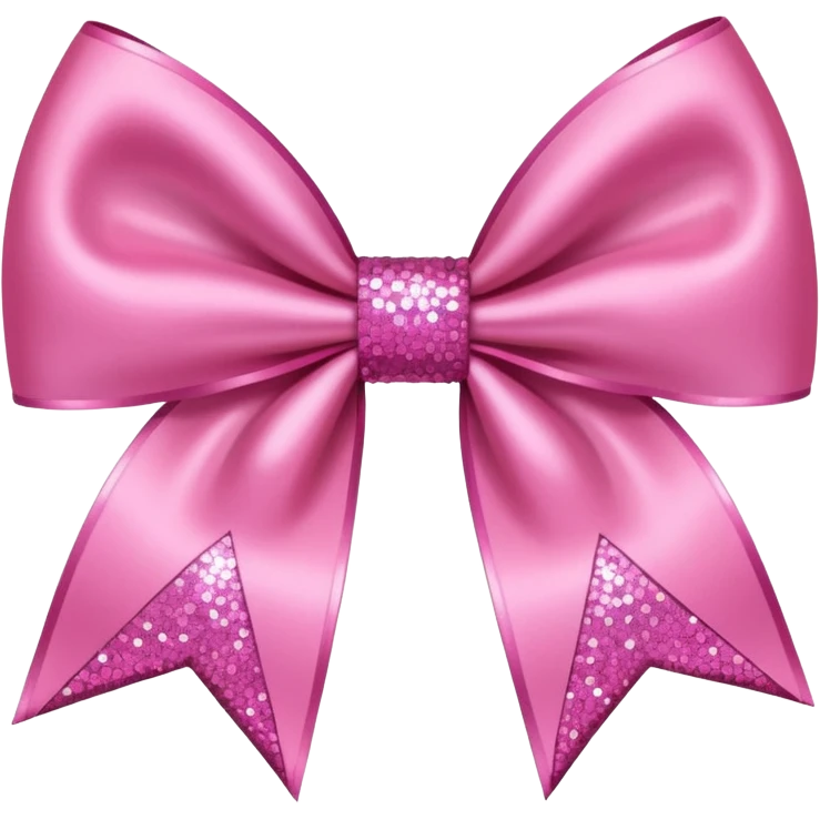 sparkly pink bow with extra glitter emoji