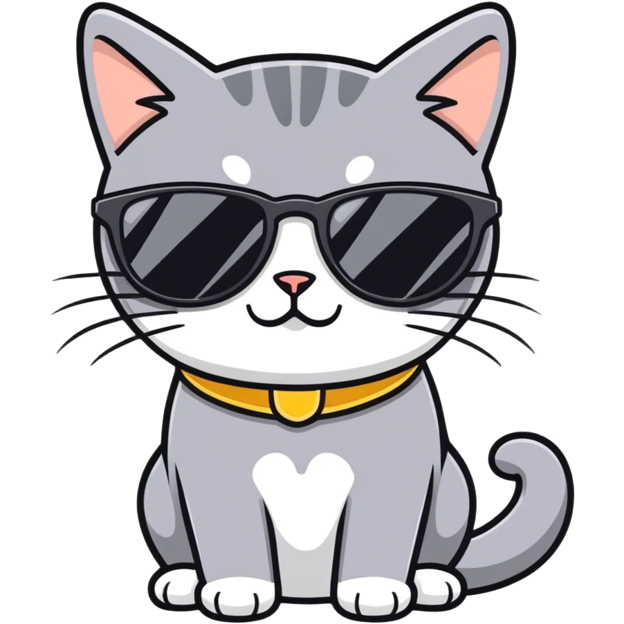 Cat with sunglasses emoji