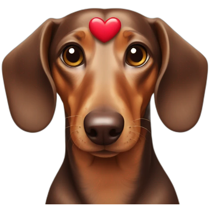 dachshund with a heart emoji