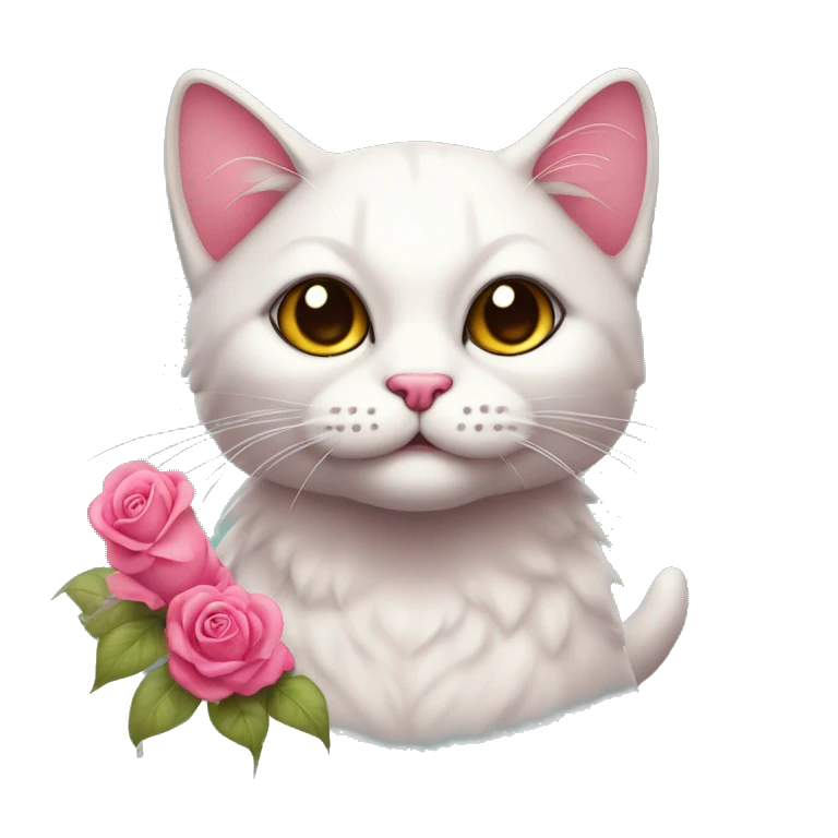 gato com laço cor de rosa emoji