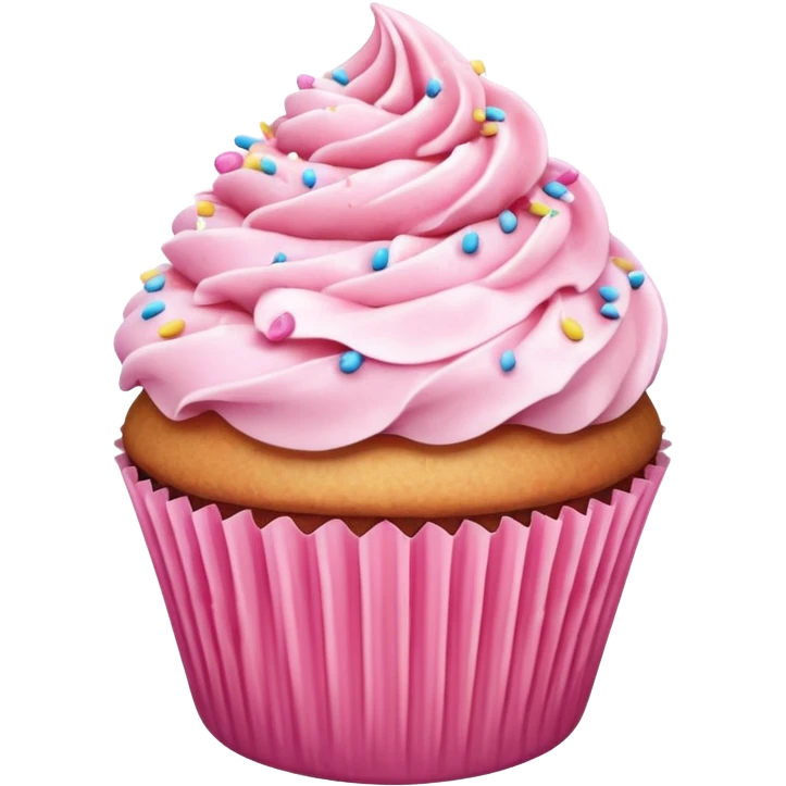 Cupcake with pink icing emoji