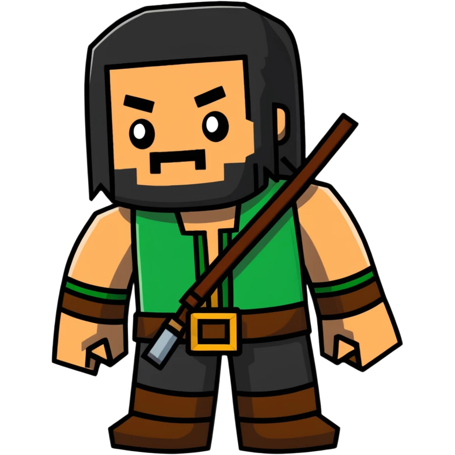 Jason Momoa as a Minecraft character emoji