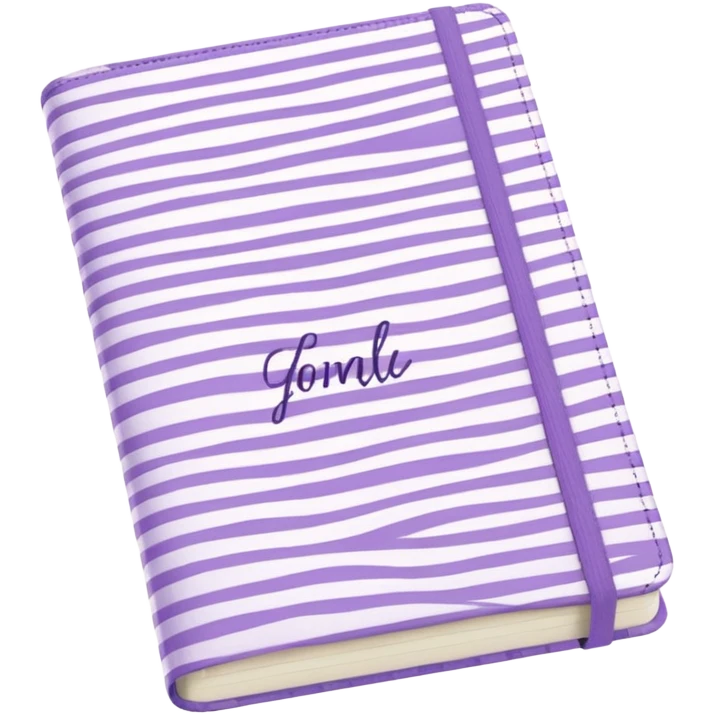 Cute  journal cover, pastel purple gingham pattern
Handwritten feminine typography, soft aesthetic, cozy girl vibe
Clean product mockup, minimal shadows, lifestyle stationery style emoji