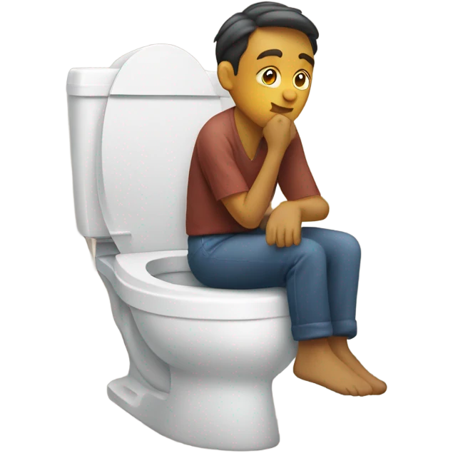 Sitting on toilet emoji