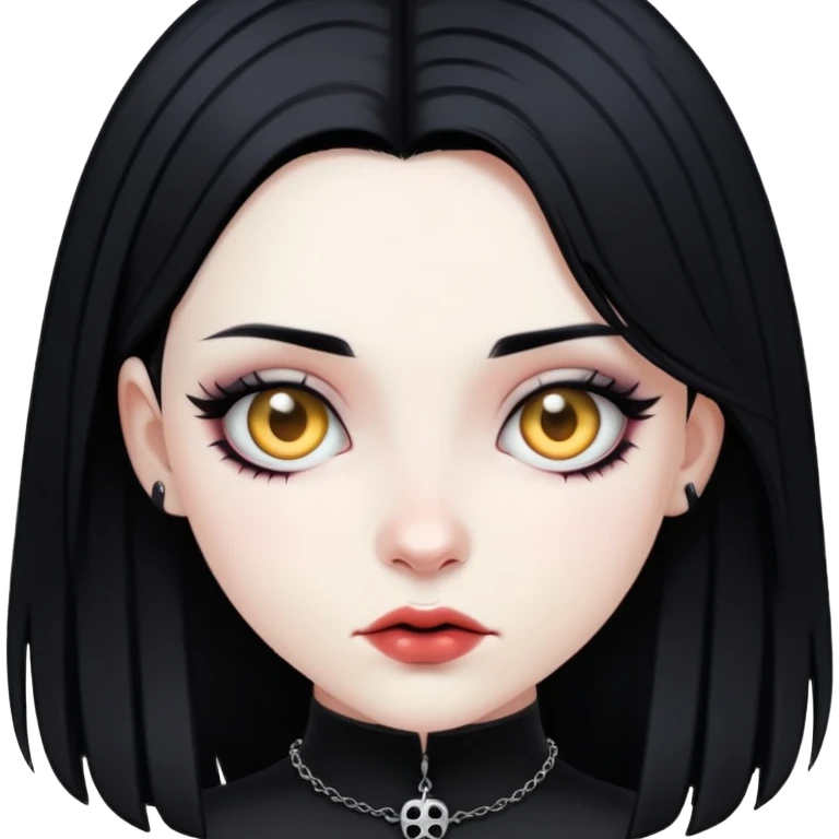 pale skin goth girl with black hair emoji