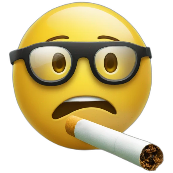 un eleve avec lunette et une cigarette dans un terrain de footbal emoji