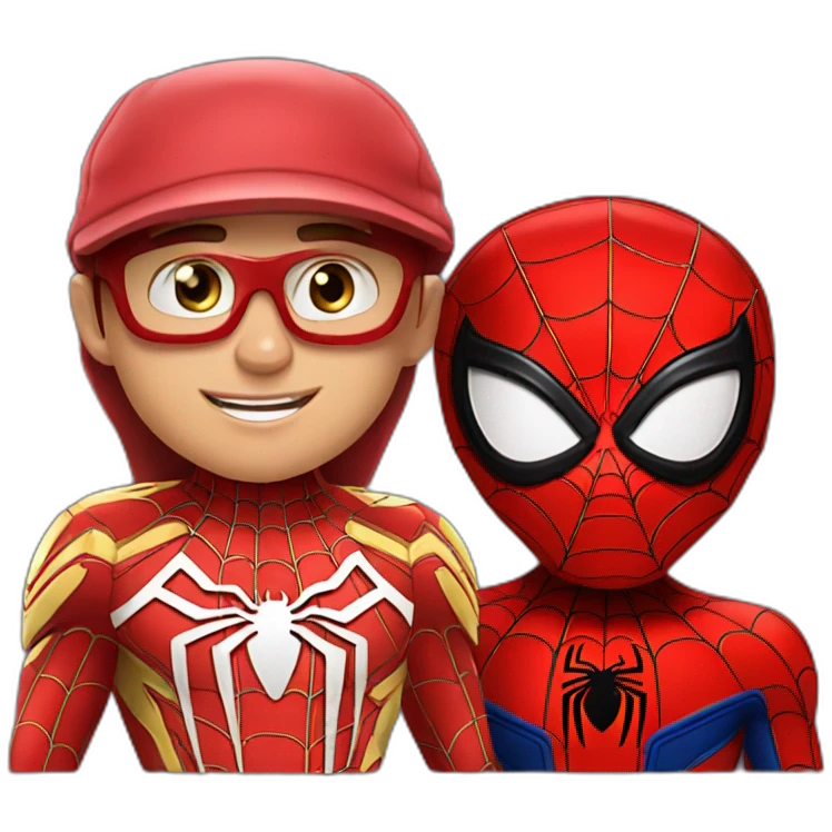 Flash McQueen with spiderman emoji