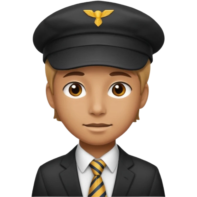 Teen in cap & tie emoji