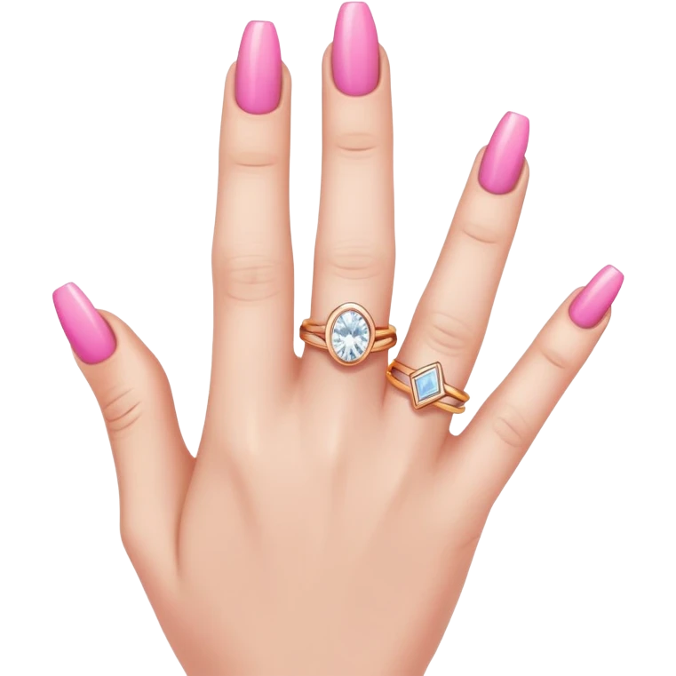  finger with pink nails and rings emoji
