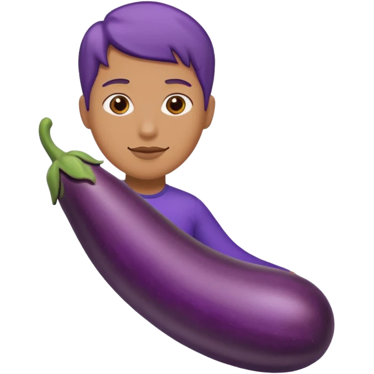 Egg plant between foot emoji