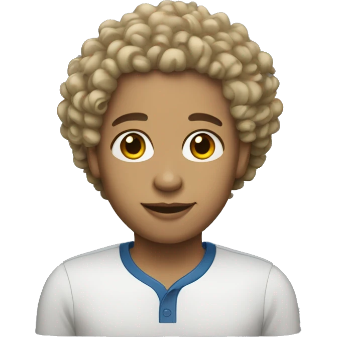 Light skin curly head emoji