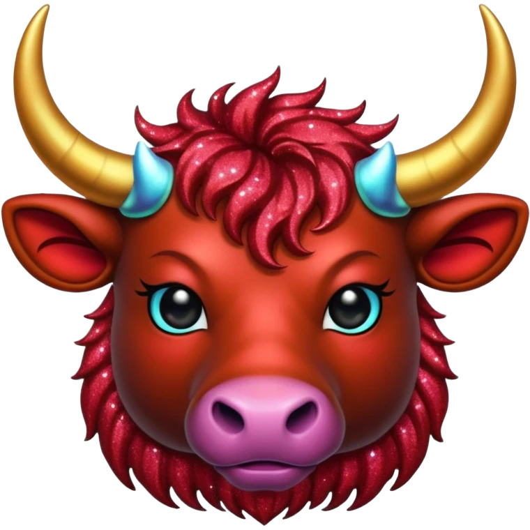 red glitter horned ox emoji