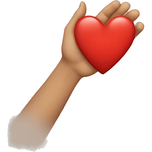 Half Heart with hand emoji