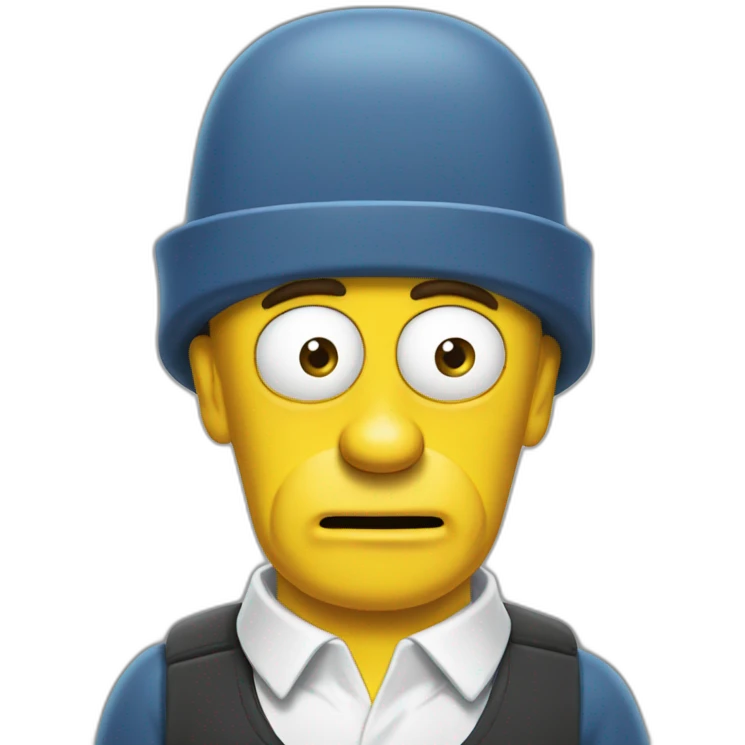 Homer simson qui sert la main de Vladimir poutine emoji