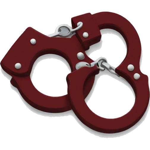 fuzzy handcuffs dark red emoji
