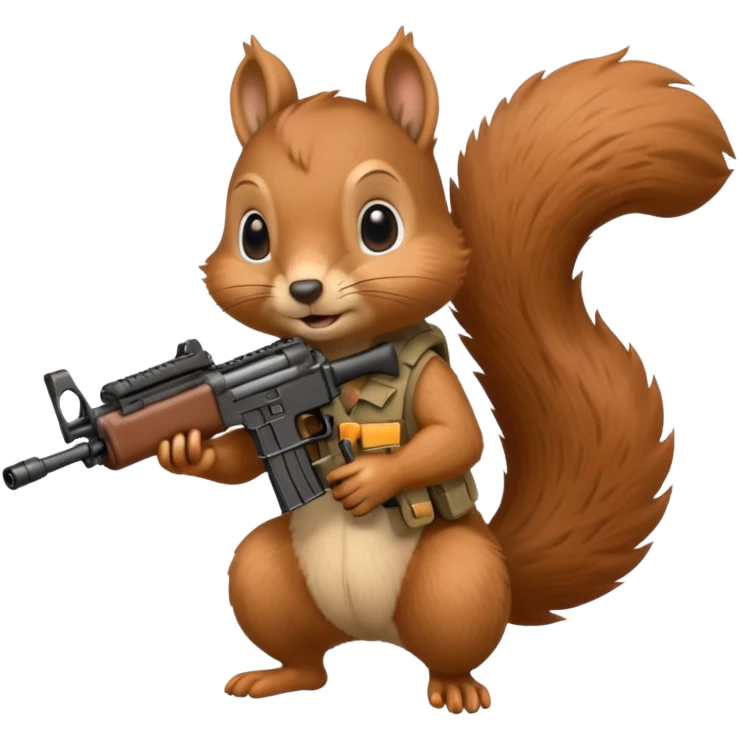 Squirrel holding m4 rifle emoji