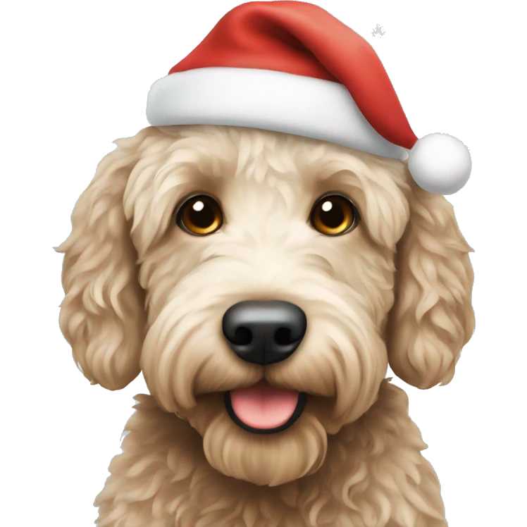 Christmas labradoodle  emoji