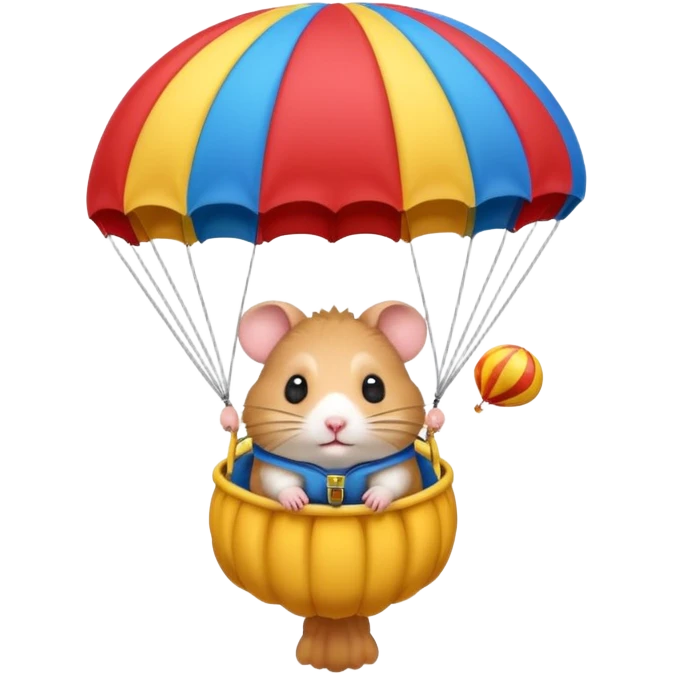 hamster riding parachute emoji