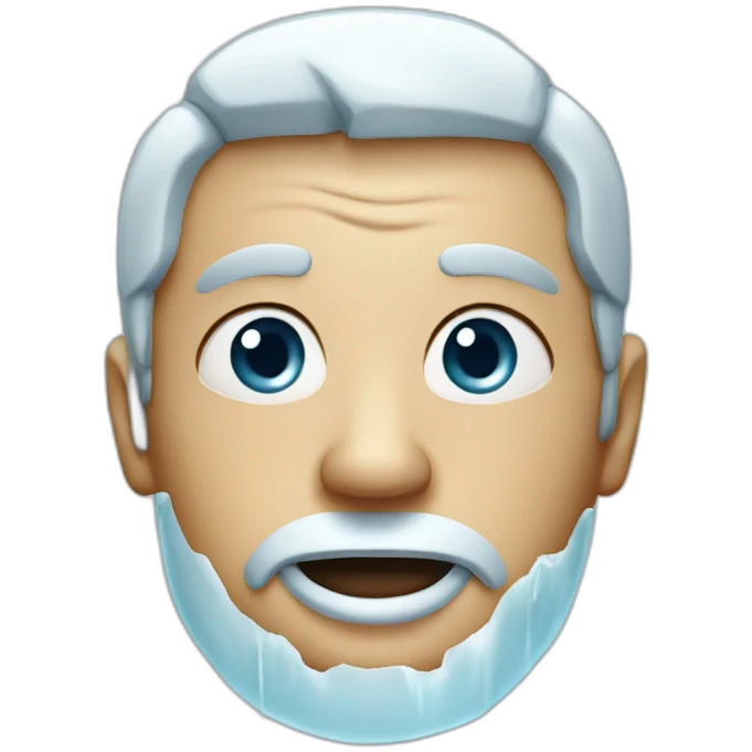Realistic ice face emoji