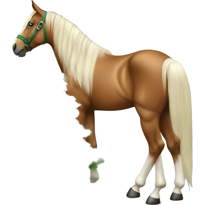 Horse putting ornaments on a Christmas tree emoji