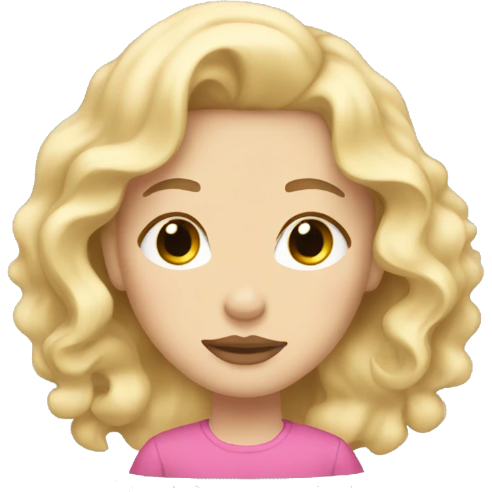 girl sleeping white skin blonde hair pink lips wavy hair emoji