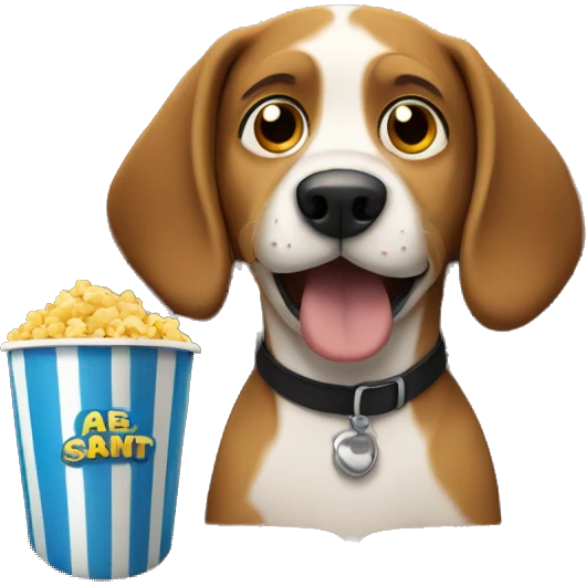 Dog watching movie emoji