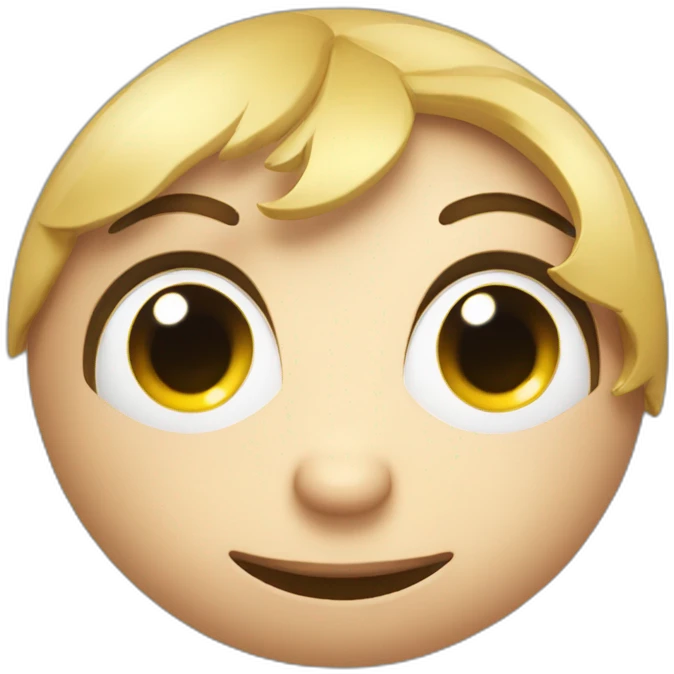 3d sphere with a cartoon deepslate texture with big feminine eyes emoji