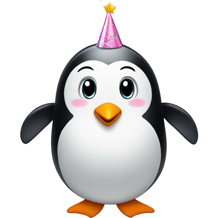 penguin with birthday emoji