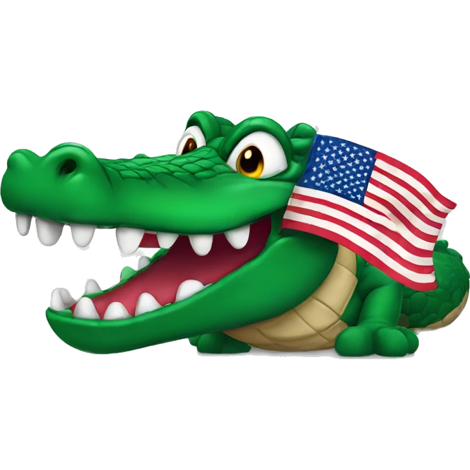 Gator with an American flag emoji