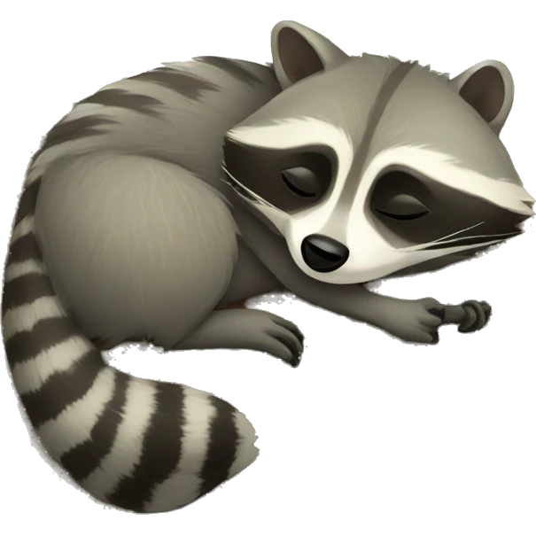 Raccoon sleeping in tree emoji