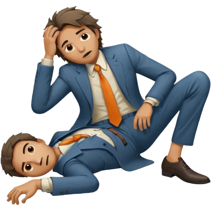 a man lying on the floor who has just fallen emoji