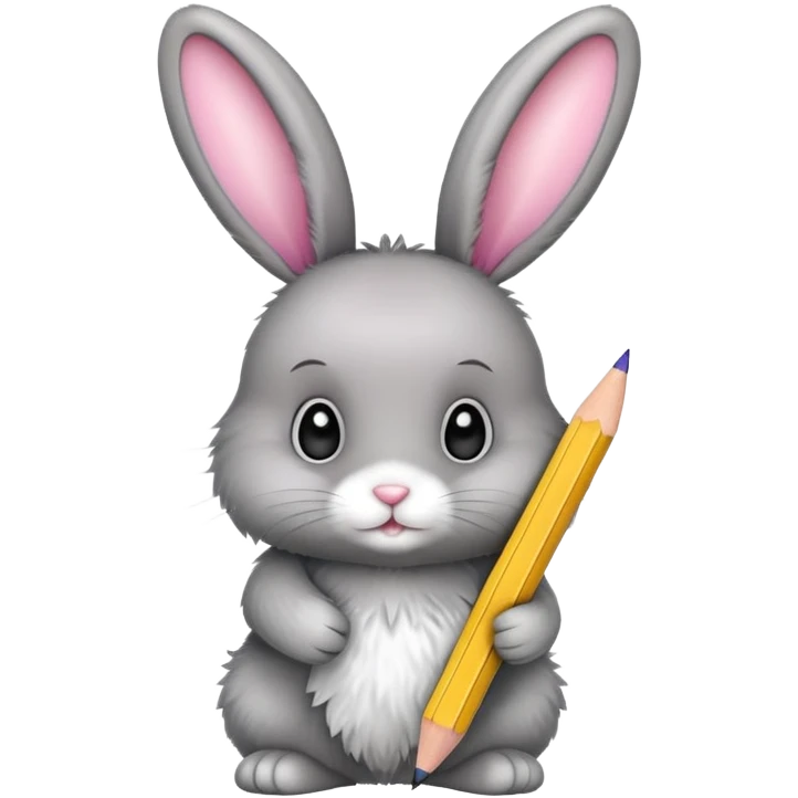 Bunny with pencils emoji