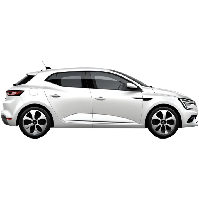 Renault Megane E-Tech electric car, side view, sleek design, white color emoji