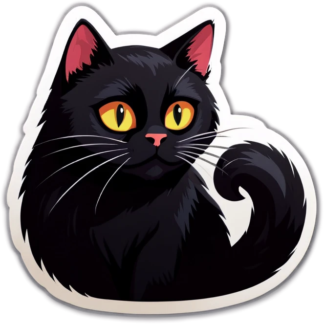 A black cat emoji