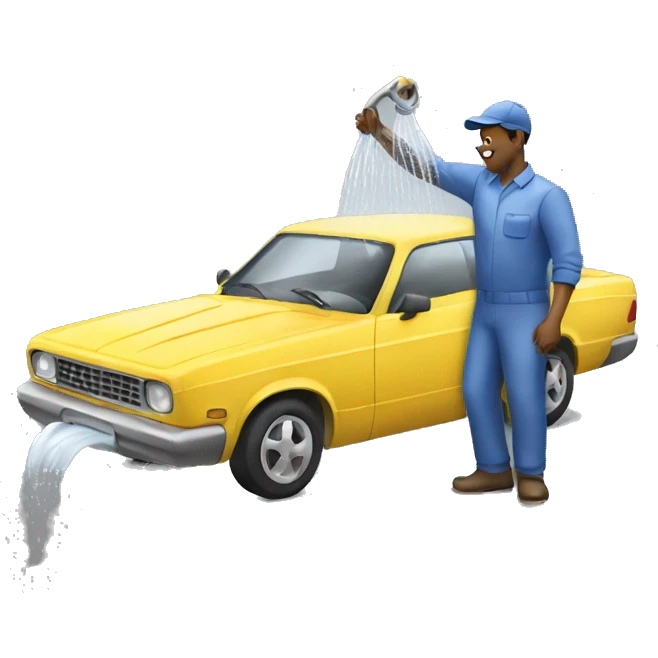 man washing a car emoji