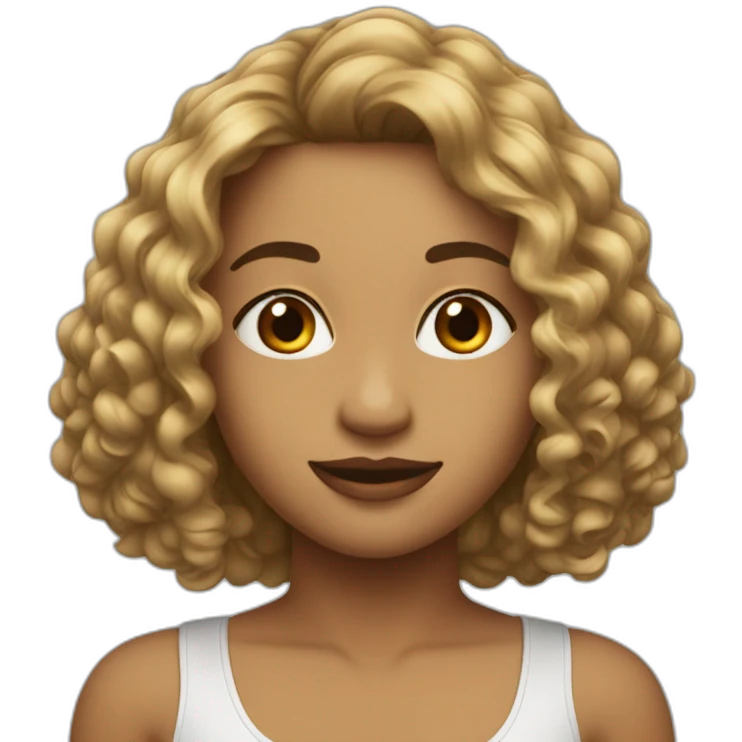 dra pelo corto castaño claro emoji