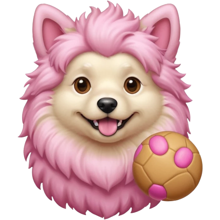 pink girly dog playing fetch emoji
