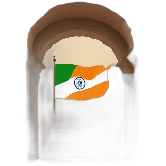 Indian flag in ancient monument emoji
