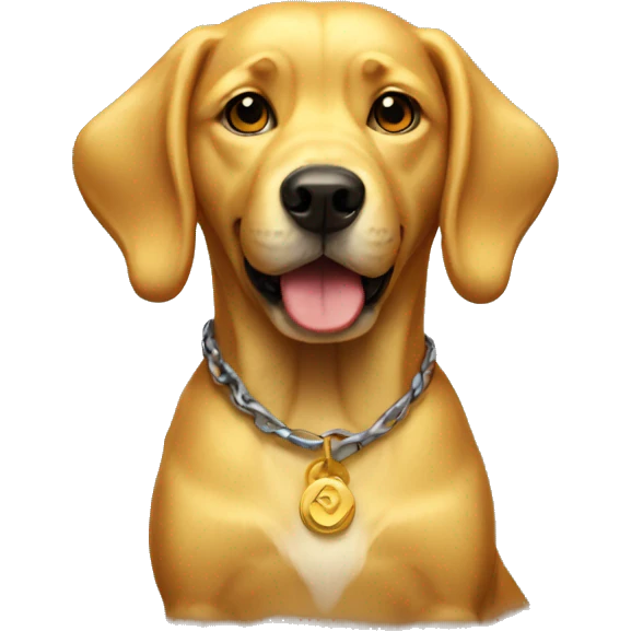 a golden dog emoji
