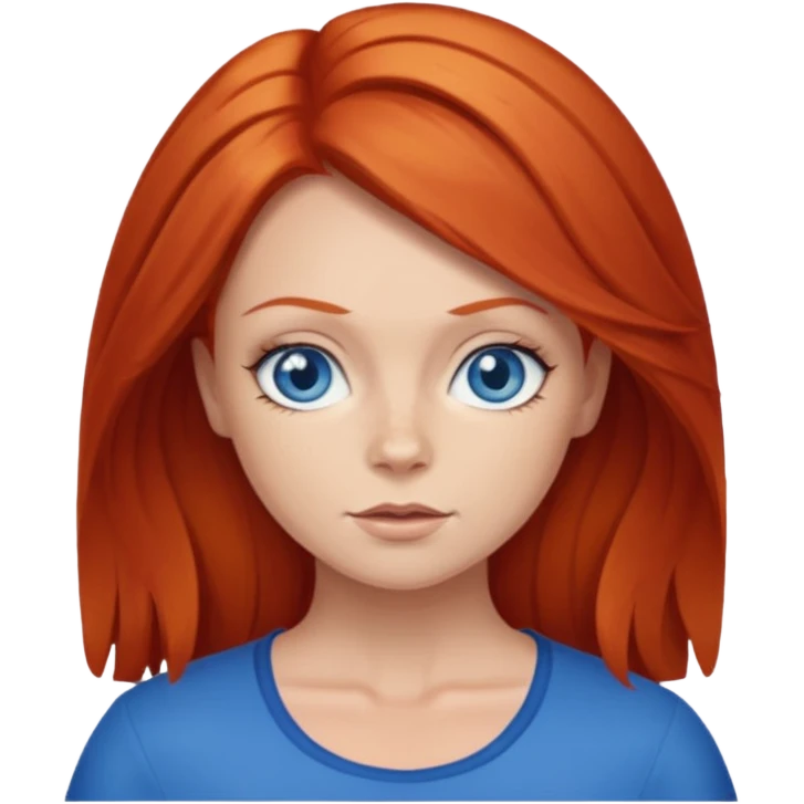 Ginger Spice with blue eyes emoji