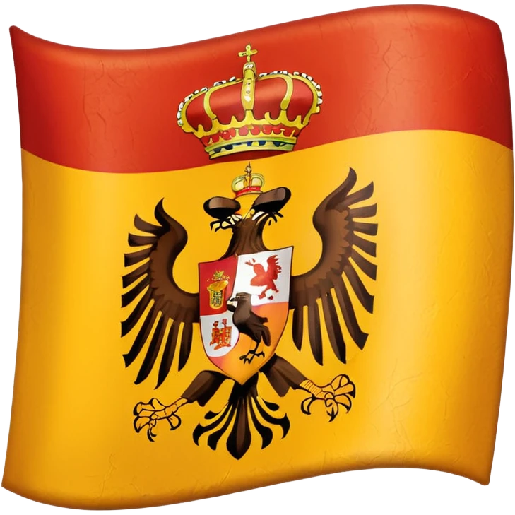  Bandera de España 🇪🇸 con un aguila marrón atrás del escudo de España emoji